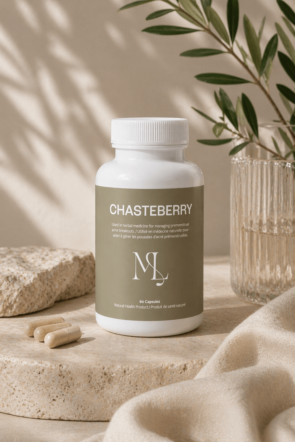 ML Chaste Berry - Hormonal Acne Supplement for Premenstrual Breakouts &amp; Cycle - Related Acne - ML Aesthetic Clinic
