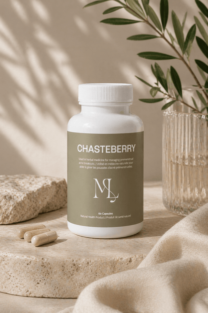 ML Chaste Berry - Hormonal Acne Supplement for Premenstrual Breakouts &amp; Cycle - Related Acne - ML Aesthetic Clinic