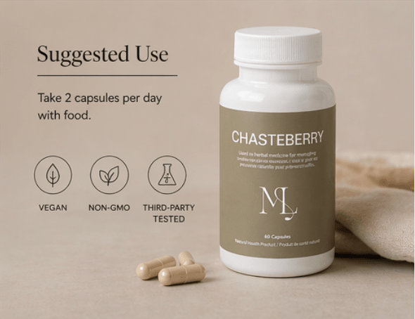 ML Chaste Berry - Hormonal Acne Supplement for Premenstrual Breakouts &amp; Cycle - Related Acne - ML Aesthetic Clinic