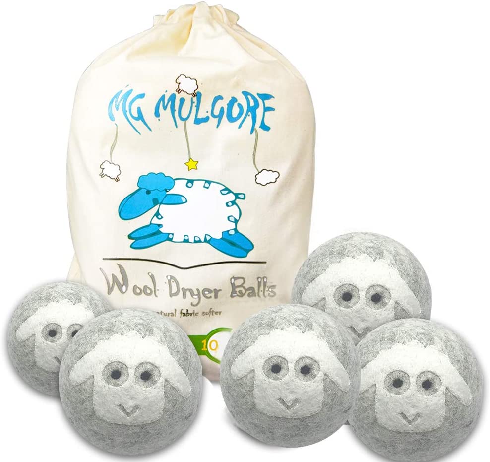 Wool Dryer Balls,Organic Eco Reusable Tumble Laundry Drying Balls Natural Fabric Softener &amp; Anti-Static by MG MULGORE